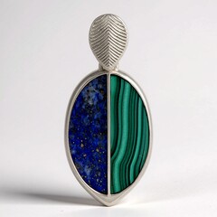 Ciondolo in argento con Malachite
