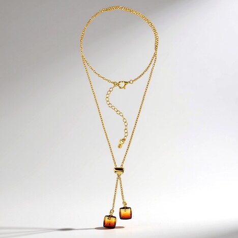 Collana in argento con Ambra Sunrise Baltica (dagen)
