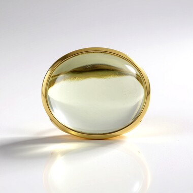 Zilveren ring met een groene amethist (Ornaments by de Melo)