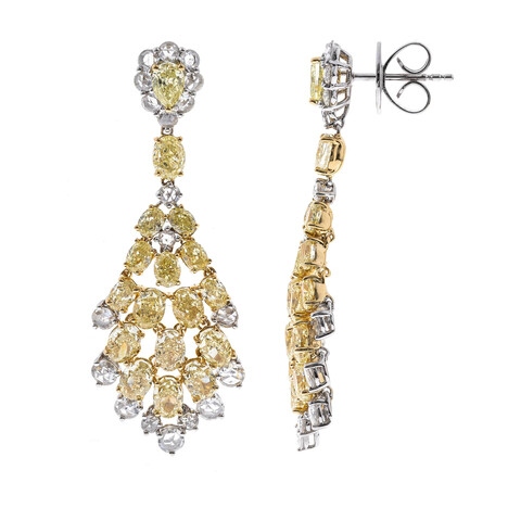 Gouden oorbellen met gele S12 diamanten (CIRARI)