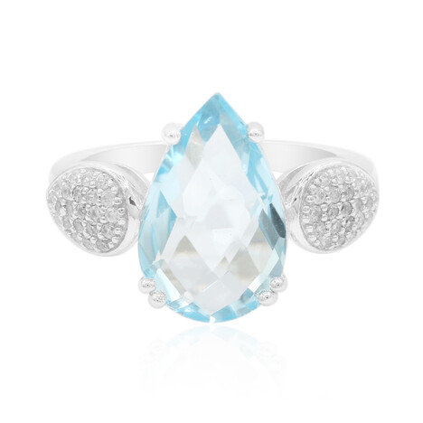 Himmelblauer Topas-Silberring