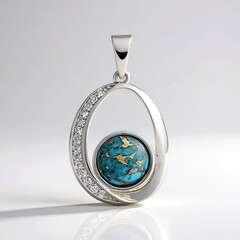 Ciondolo in argento con Mosaico turchese