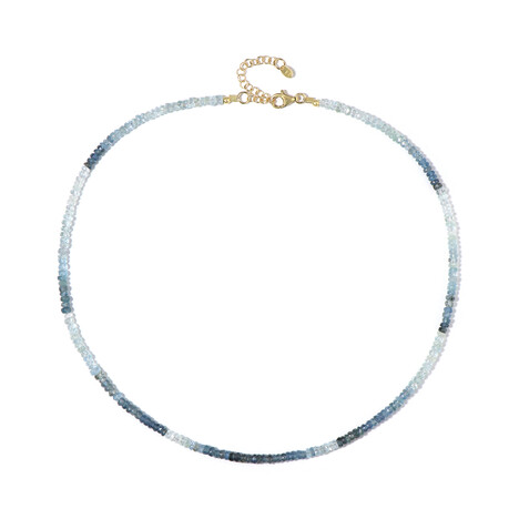 Zilveren halsketting met Santa Maria-aquamarijnstenen