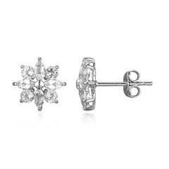 Weißer Topas-Silberohrringe