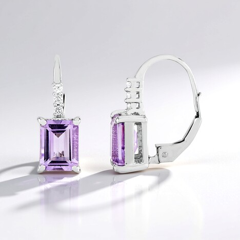 Orecchini in argento con Ametista Rose de France