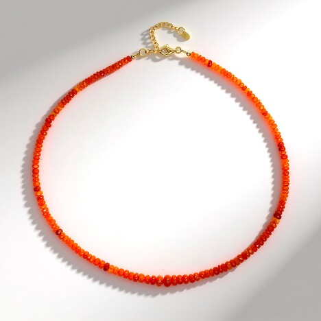 Collana in argento con Opale Arancione d'Etiopia