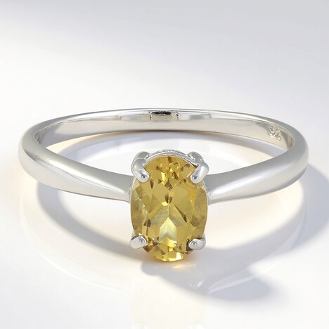 Anello in argento con Quarzo Champagne