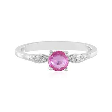 Bague en argent et Saphir rose de Madagascar