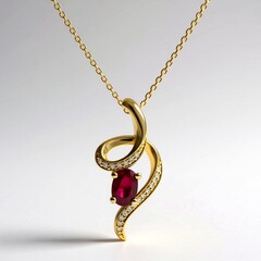 Collana in oro con Rubino Mozambico AAA