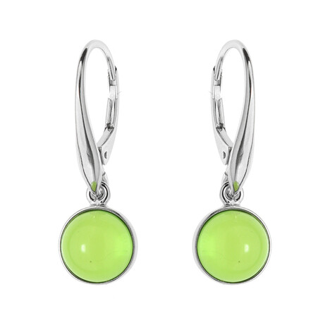 Orecchini in argento con Ambra Verde Colombiana (dagen)