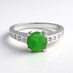 Anello in argento con Crisoprasio Imperiale