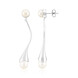 Pendientes en plata con Perla blanca Freshwater (Michelle Albala)