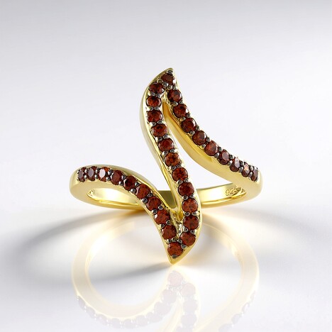 Anello in argento con Zircone Champagne