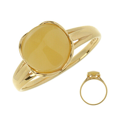 Anello in argento con Ambra Baltica (dagen)