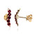 Boucles d'oreilles en or et Spinelle rouge noble