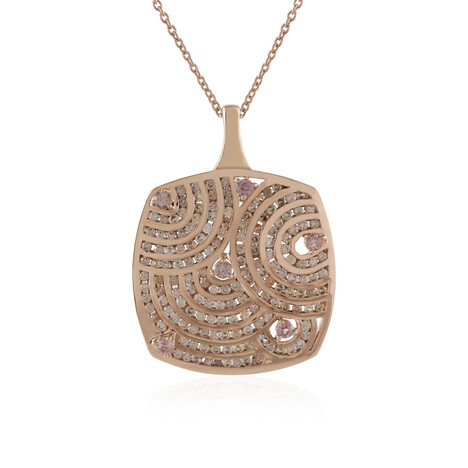 Champagner-Zirkon-Silberhalskette (KM by Juwelo)