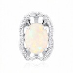 Ciondolo in oro con Opale Bianco Brasiliano