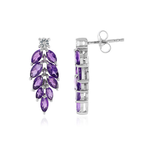 Sambia-Amethyst-Silberohrringe