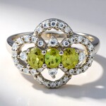 Anello placcato in platino con Tormalina Cuprian