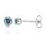 Boucles d'oreilles en argent et Diamant bleu