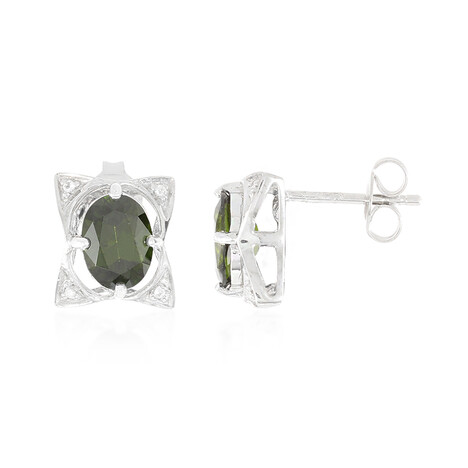 Boucles d'oreilles en argent et Diopside de Russie