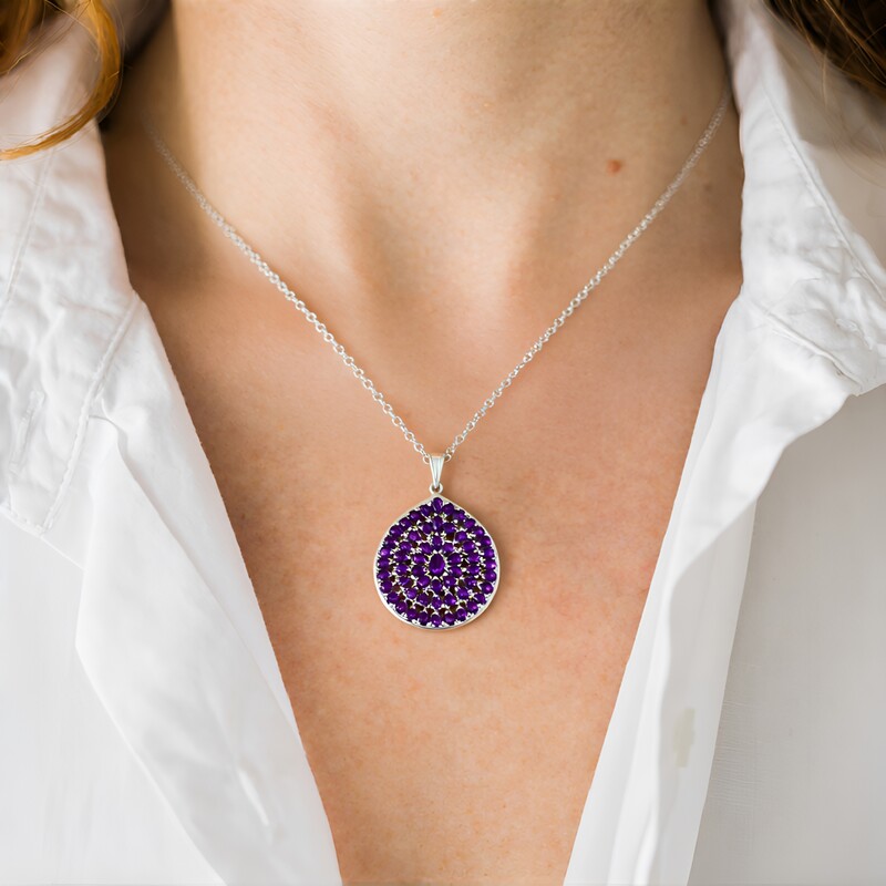 Collana in argento con Ametista Zambiana