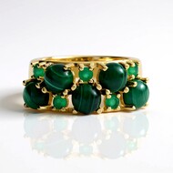 Zilveren ring met Malachieten (KM by Juwelo)