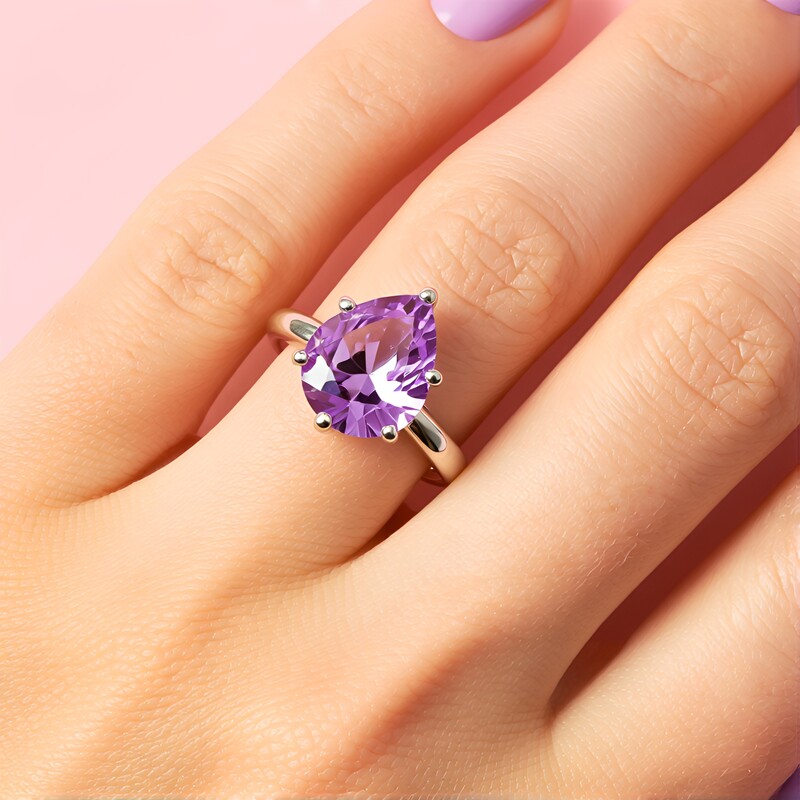 Lavendel-Amethyst-Silberring