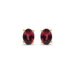 9K Pink Tourmaline Gold Earrings