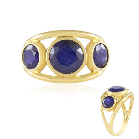 Blauer Madagaskar-Saphir-Silberring (de Melo Essence)