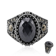 Zilveren ring met een Zwarte Hematiet (Annette classic)