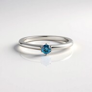 Bague en argent et Diamant bleu I2