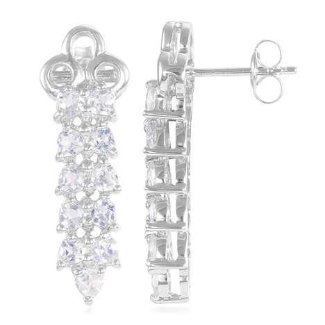 Pendientes en plata con Piedra de Luna arcoíris