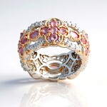 Anello in argento con Spinello Rosa (Gems en Vogue)