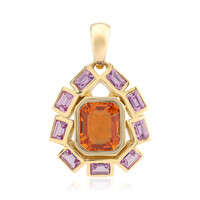 Gouden hanger met een Ban Ka Cha oranje Saffier