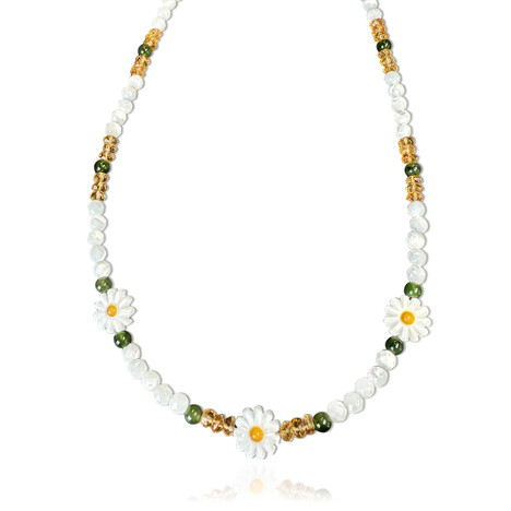 Perlmutt-Silberhalskette