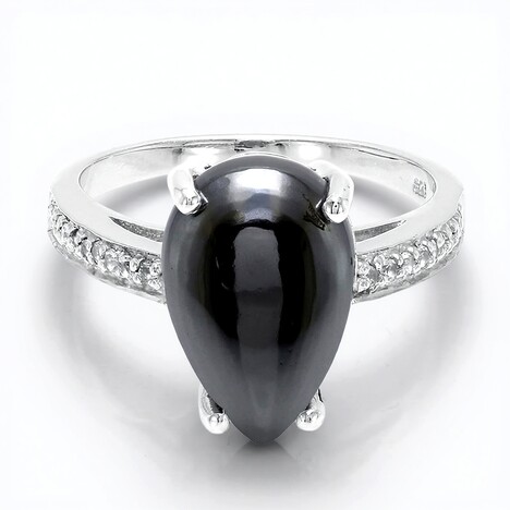 Anello in argento con Ematite Nera
