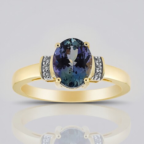 Anello in oro con Tanzanite (non riscaldata)