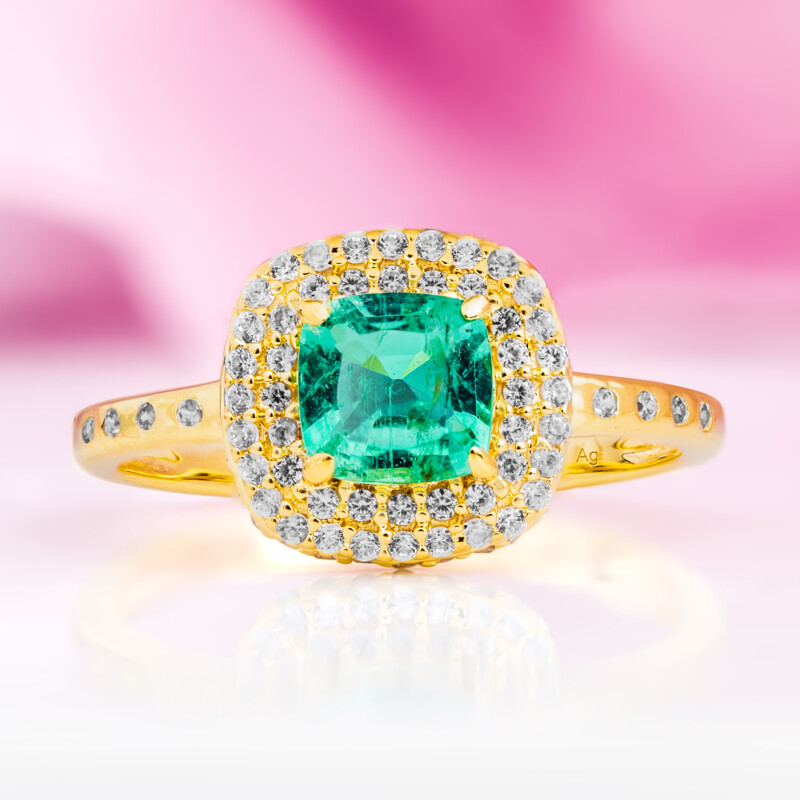 Anillo en plata con Esmeralda de Rusia