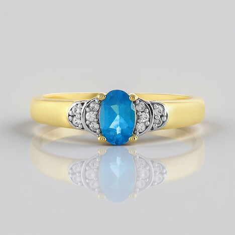 Anello in argento con Apatite Blu Neon