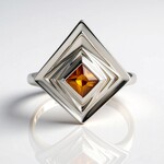 Anello in argento con Zircone Cognac (MONOSONO COLLECTION)
