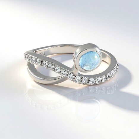 Anello in argento con Acquamarina Ofiki