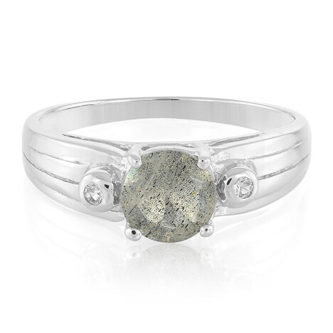 Anillo en plata con Espectrolita