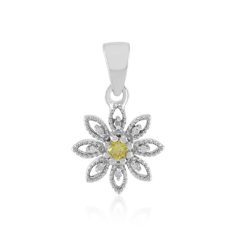 Pendentif en argent et Diamant jaune I3
