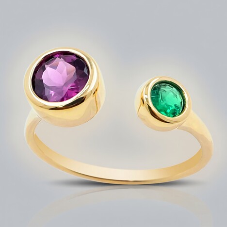 Anello in oro con Granato Magenta (de Melo)