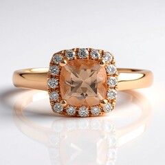 Anello in oro con Morganite AAA