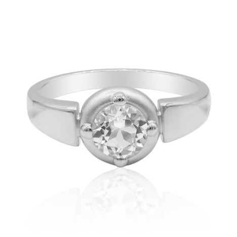 Anillo en plata con Topacio blanco