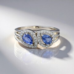 Anello in argento con Zaffiro Ceylon Blu (non riscaldato)