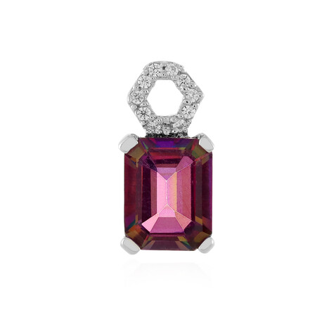 Purpurfarbener Mystik-Topas-Silberanhänger