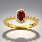 Anello in oro con Rubino Mozambico AAA